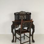 Antieke Chinese Padouk Houten Stoel thumbnail 8