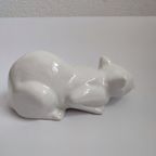 Vintage Keramiek Kat Poes Wit Beeldje Decoratie thumbnail 5
