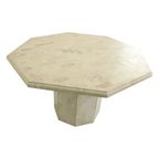 Vintage Achthoekige Eettafel Travertin Natuursteen Italië Jaren 70 thumbnail 20
