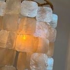 Set Van 2 Capiz Schelpen Hanglamp Lampen Schelp Parelmoer Bamboe Frame Wit Bedrading thumbnail 11