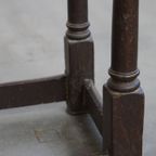 Grote, Functionele Antieke Engelse Bijzettafel/ Stool Met Een Waanzinnig Patina thumbnail 10