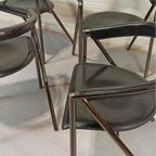 Set Van 4 Vintage Giannina Leren Stoelen, Arrben Italy thumbnail 13