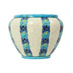 Polychrome Bloempot Vaas Catteau Boch Keramis Art Deco Ca. 1922 thumbnail 12