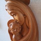 Vintage Houten Maria/Madonna Met Kindje Jezus thumbnail 2