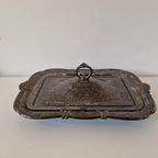 Antieke Serveerschaal Zilverkleurige Schaal Bord thumbnail 2
