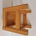 * Vintage Grenen Tafeltje Plantentafel Krukje thumbnail 9