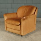 Vintage Leren Fauteuil Met Hocker – Hans Kaufeld – Jaren 70 thumbnail 6