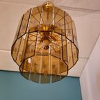 Vintage Rookglazen Platen Hanglamp Kroonluchter Plafondlamp Lamp thumbnail 3