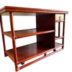 Vintage Koraalrode Sidetable Lyda Levi Voor Mcguire thumbnail 6
