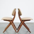 Set Van 4 Teakhouten Jaren ’60 Vintage Design Scissor Chairs Van Louis Van Teeffelen thumbnail 6