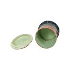 Antieke Barbotine Majolica Pot Met Deksel Organisch Art Nouveau thumbnail 3