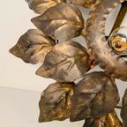 Verguld Metalen Florale Wandlamp Jaren 60 thumbnail 3