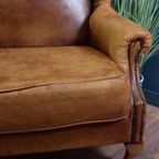 Karakteristieke Vintage Schapenleren Oorfauteuil thumbnail 2