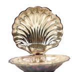 Vintage Coquille Schelp Boterschaal Mes Verzilverd Metaal Queen Anne thumbnail 8
