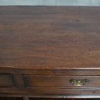 Prachtige Antieke Engelse Double Based Side Table/ Dressoir Van Eikenhout thumbnail 6