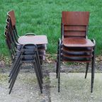 Industriële Stoelen (8X) Schoolstoelen, Kantine Stoelen thumbnail 2