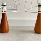 Set Van 2 Vintage Teak Tafellampen / Lampenvoet thumbnail 3