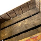 Set Van 2 Vintage Gele Houten Kisten Jaren 60 thumbnail 2