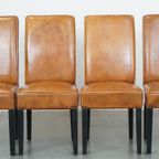 Set Van 4 Luxe En In Goede Staat Verkerende Schapenleren Eetkamerstoelen thumbnail 11