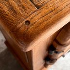 Brutalist 2 Doors Oak And Brass Cabinet thumbnail 5