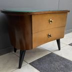 Small Kidney Shaped Cabinet With Glass On Top 1960S thumbnail 7