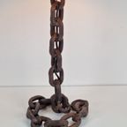 Brutalist Tafellamp Sculptuur Kettinglamp France ’70 Vintage thumbnail 9