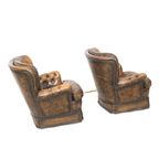 Set Van 2 Lederen Chesterfield Fauteuils Uit De Jaren '70 thumbnail 6