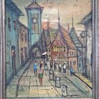 Vintage Rothenburg Ob Der Tauber Schilderij Han '60 Germany thumbnail 5