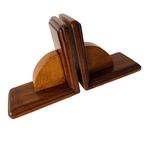 Vintage Boekensteunen Artdeco Stijl Hout thumbnail 4