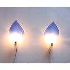 Blue Glass Wall Sconces, 1950S, Set Of Two. thumbnail 4