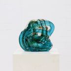 Large Mdina 'Blue Summer' Maltese Glass Sculpture 1980S thumbnail 2