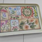 Vintage Dienbladen Kunststof Met Bloemen 3X thumbnail 4