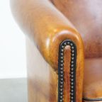 Luxe Vormgegeven Vintage Clubfauteuil Gemaakt Van Schapenleer Met Een Luxe Afwerking thumbnail 11