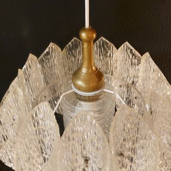 Gave Grote Vintage Perspex / Glazen Hanglamp
