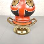 Antieke Tafellamp In Brons & Opaline thumbnail 7