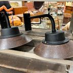 Vintage Industriële Wandlamp / Muurlamp Met Glazen Kap thumbnail 12