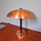 Grote Koperen Bureaulamp, Bauhaus-Stijl, Jaren 50 thumbnail 3