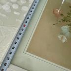 Vintage Aquarel Prent Pastelkleuren Schilderij Stilleven Prent, Bloemen In Vaas Ingelijst thumbnail 3