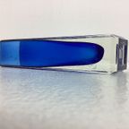 Vintage Murano Blokvaas Blauw Glas Italy thumbnail 2