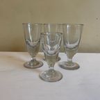 4 X 19e Eeuwse Glazen Absinth Wijnglazen Frans thumbnail 8