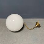 Opaline Glazen Bollamp Met Koperen Armatuur thumbnail 18