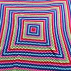 Vintage Gehaakte Vrolijk Gekleurde Sprei/Kleed, Jaren '80 thumbnail 5