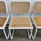 Zes Vintage Cesca Design Stoelen, Witte Uitvoering, 1980's thumbnail 2