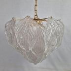 Novaresi Milaan "Frozen Leaves" Murano Glas Vintage Hanglamp thumbnail 12