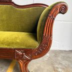 Vintage Barok Zetel / Canapé / Sofa In Mosgroen thumbnail 13