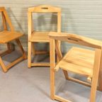 Set Van 3 Vintage Mid Century Houten Klapstoelen thumbnail 5