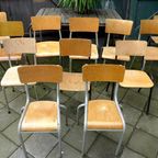 Prachtige Set Van 4 Industriele Retro School Kinder Stoelen thumbnail 9