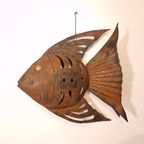 Grote Metalen Vis Maanvis Beeld Retro Jaren 70 Stijl thumbnail 7