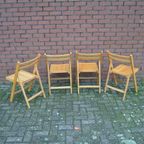 Klapstoelen Mid Century Beukenhout, Set Van 4 thumbnail 9