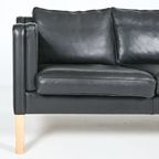 Danish Design Black Leather Sofa From Mogens Hansen thumbnail 3